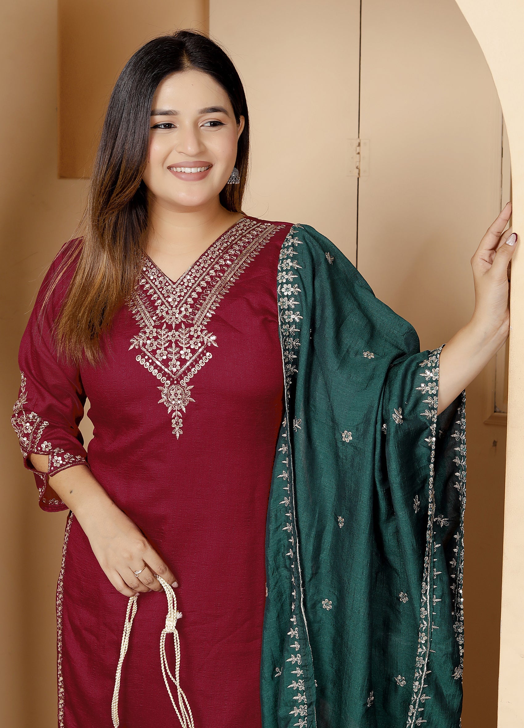 Mehrunisa: Regal Vichitra Silk Suit