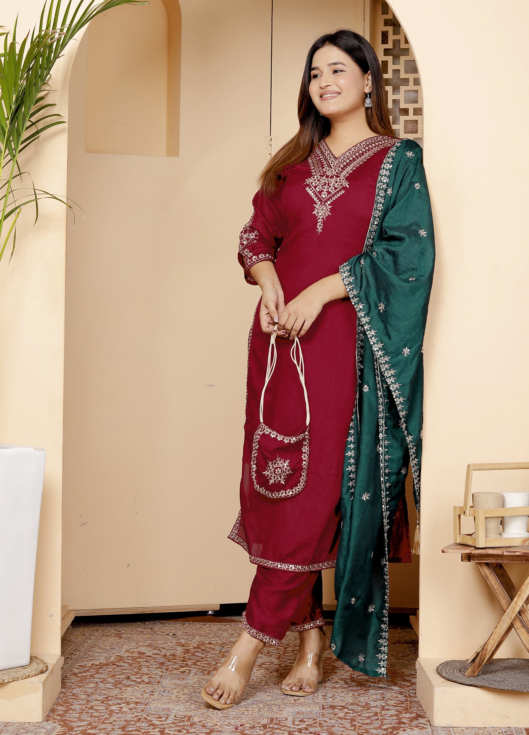 Mehrunisa: Regal Vichitra Silk Suit