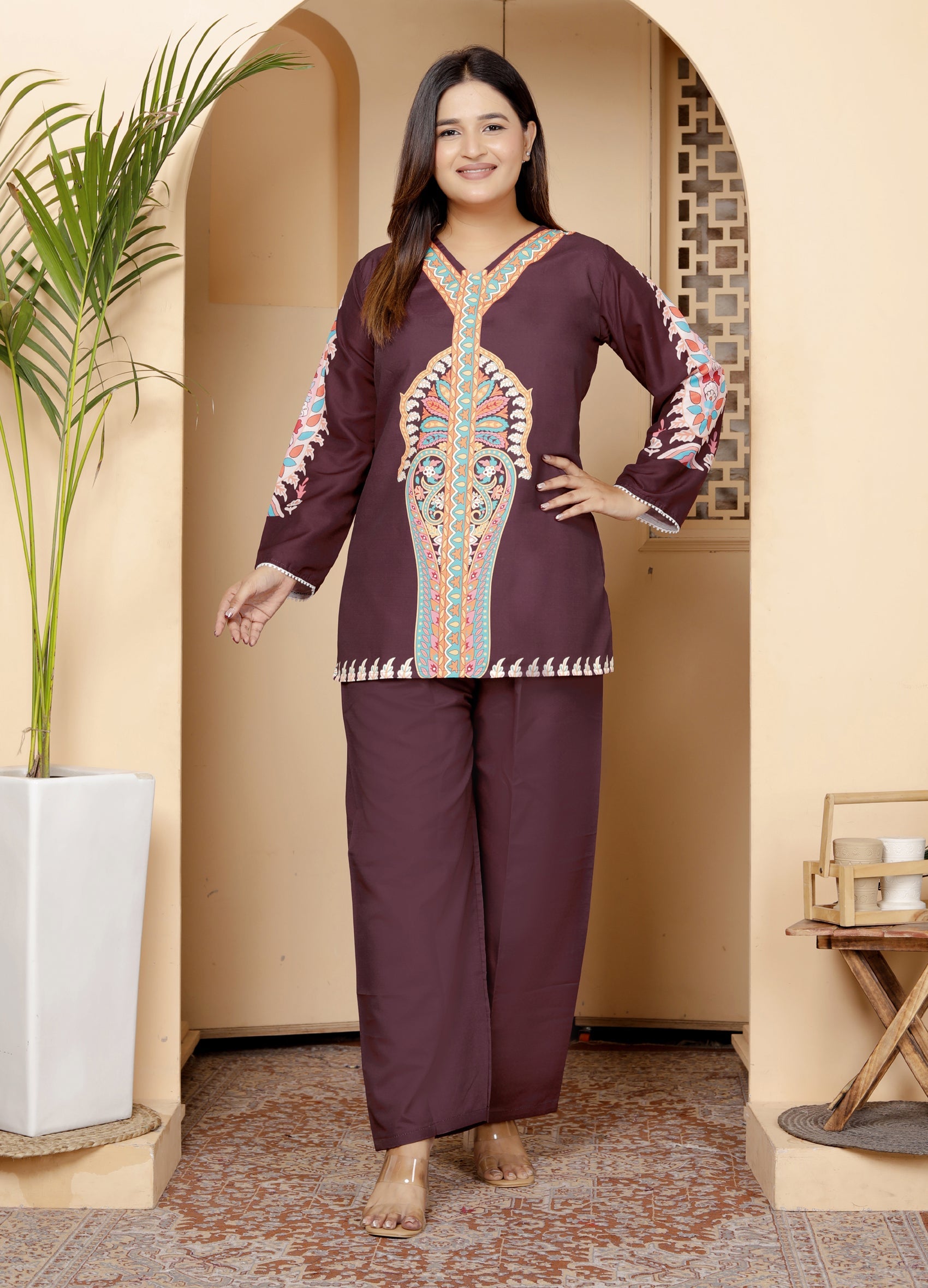 Zehra: Radiant Butter Cotton Co-ord Set