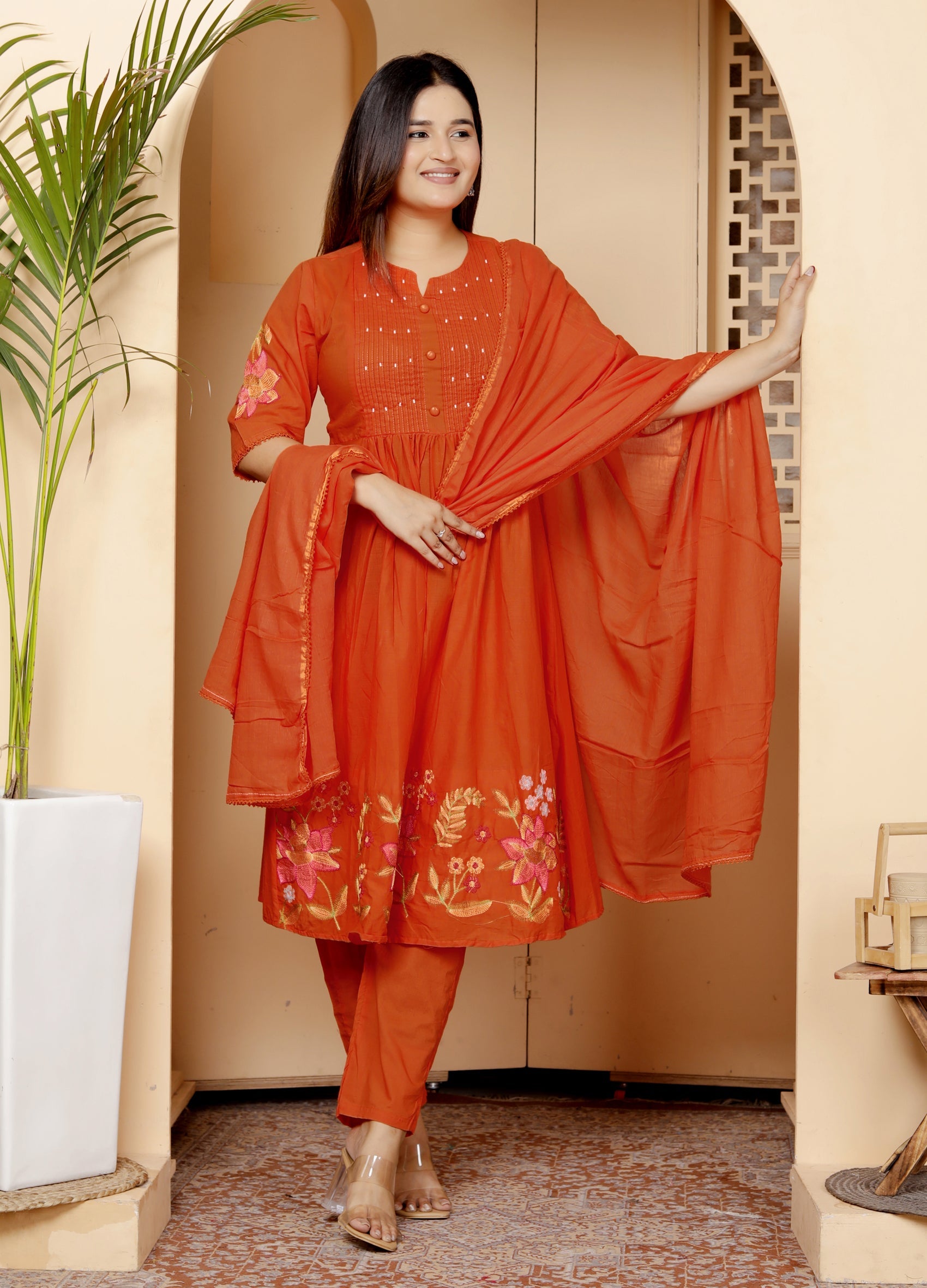 Gulnaar: Cotton Anarkali Suit